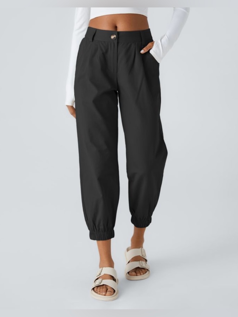 halara mid rise casual joggers with pockets